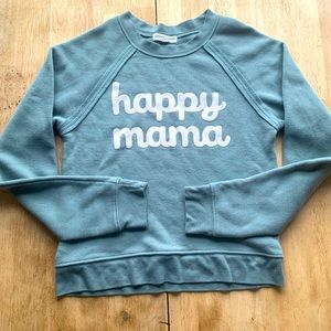 Women's Happy Mama Graphic Sweatshirt Grayson Threads - Green/Blue- size XS